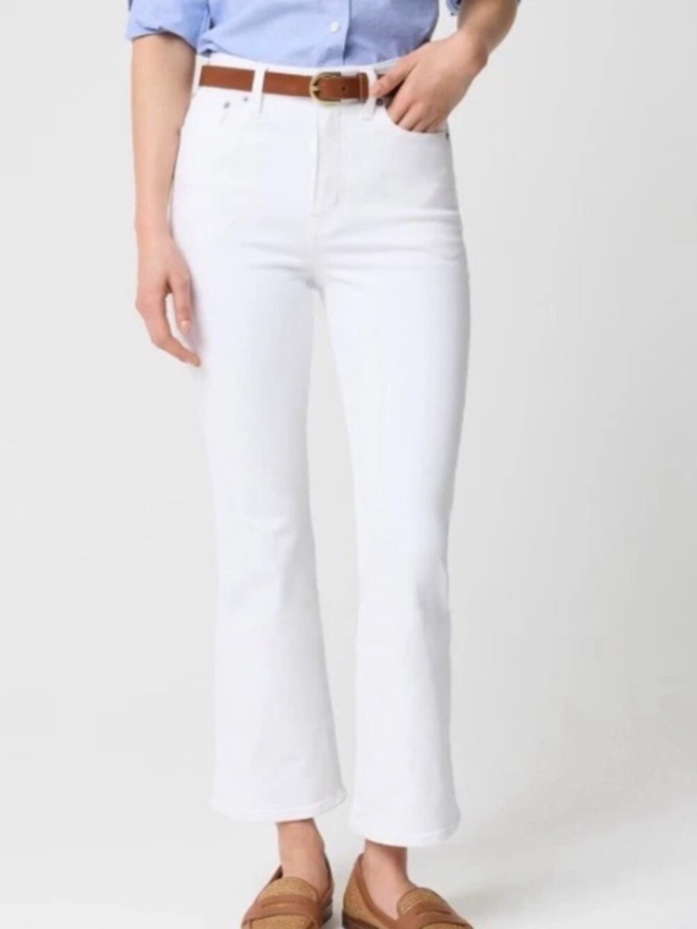 J. Crew White Ankle Flare Jeans 32 NWT